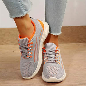 Women's Mesh Flyknit Athletic Shoes with Lace-Up Design 10380372C