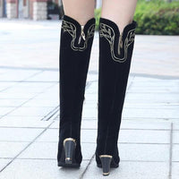 Women's Casual Simple Thick Heel Over-the-Knee Boots 08363257S