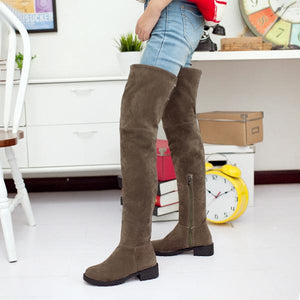 Women's Casual Suede Over-the-Knee Boots 39231538S
