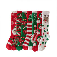 Christmas Elk Coral Fleece Knee Socks 44064195S