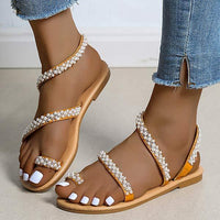 Women's Flat Beaded Slide Sandals 62707416C