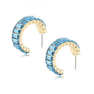 Simple Multicolor Glass Diamond Stud Earrings 95688648C