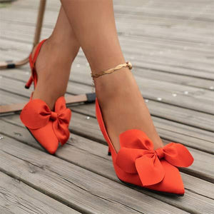 Women's Pointed-Toe High Heel Sandals with Bow Detail 22821169C