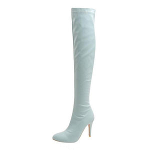 Women's Stylish Colorful Stiletto Over-the-Knee Boots 93043391S