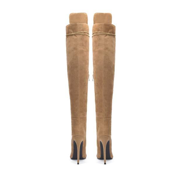 Women'S Pointed Toe Lace-Up Over The Knee Boots 71718316C