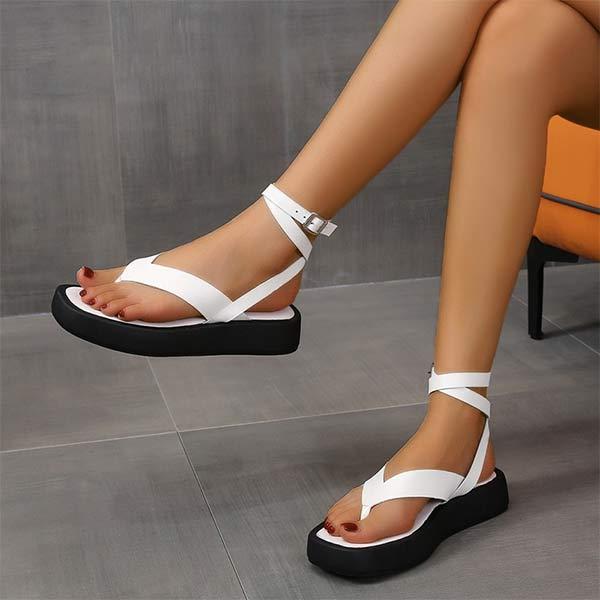 Women's Casual Thick-Soled Toe-Ring Sandals 77047538C