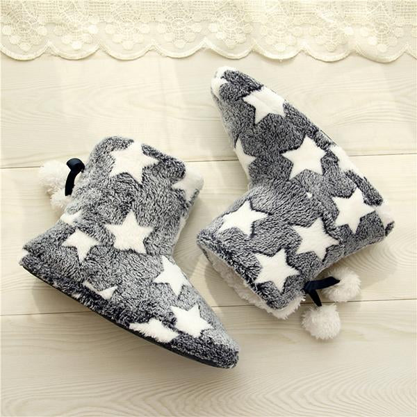 Women's Casual Star Pattern Home Indoor Cotton Shoes 81897701S