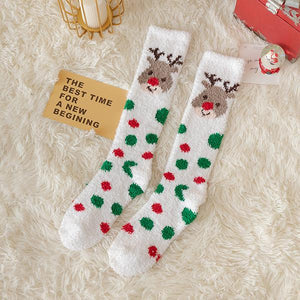 Christmas Elk Coral Fleece Knee Socks 44064195S