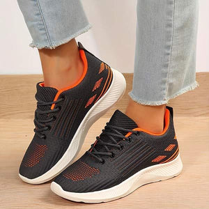 Women's Mesh Flyknit Athletic Shoes with Lace-Up Design 10380372C