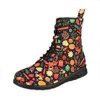 Christmas-Themed Print Low-Cut Martin Boots for Women 86294505C