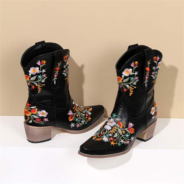 Women'S Vintage Embroidered Short Martin Boots 00970757C