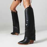 Women's Retro Thick Heel Sleeve Knee-High Boots 52749070S