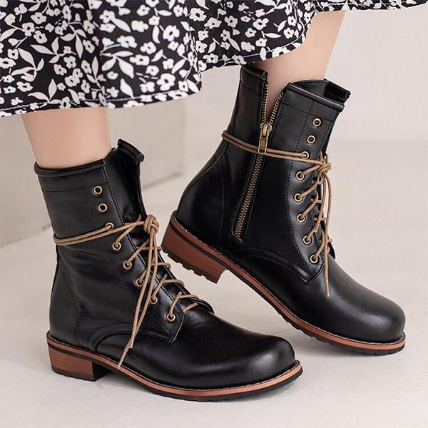 Women'S Round Toe Lace-Up Martin Boots 99576916C