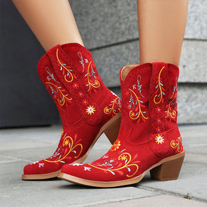 Women's Vintage Embroidered Western Cowboy Boots 86264596S