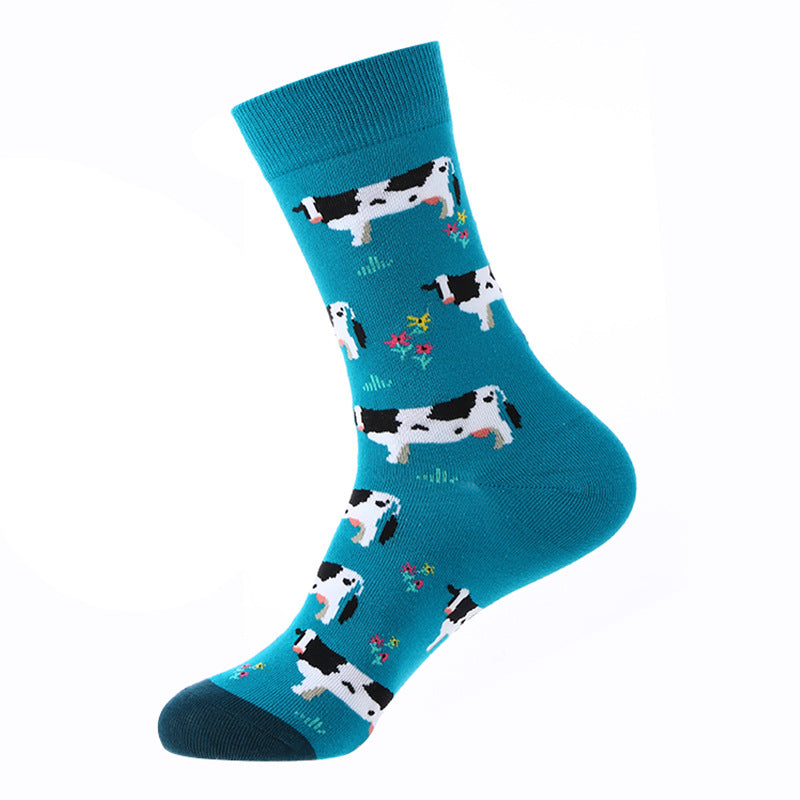 Macaron Geometric Animal Cotton Socks 62762386C