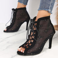 Women's Fashionable Mesh Strap Stiletto Sandals 22780667S