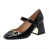 Women's Fashionable Horsebit Block Heel Buckle Mary Jane 40377033S