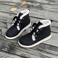 Women's Casual Plush Thick Sole Lace Up Snow Boots 19223714S