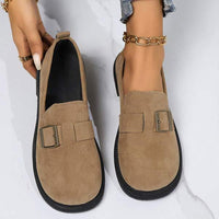 Women's Loafer Shoes with Belted Buckle Detail 19004717C
