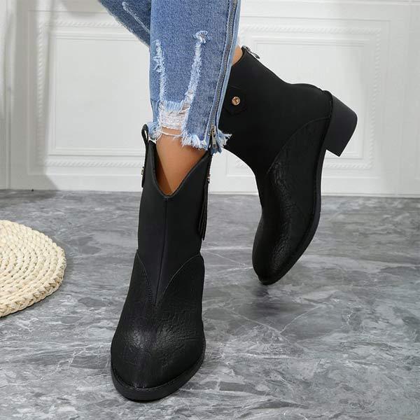 Women's Vintage Western Cowboy Ankle Boots 18597836C