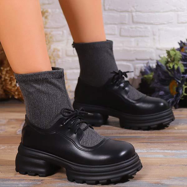 Women's Lace-Up Platform High Heel Ankle Boots 82356230C