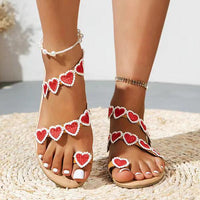 Women's Casual Heart Flat Resort Beach Sandals 11922986S