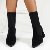 Women's Casual Leopard Print Chunky Heel Boots 97663116S