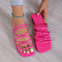 Women's Casual Cross Strap Flat Two-Wear Sandals 90312254S