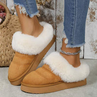 Women's Large Plush Solid Color Warm Cotton Shoes 32800659C