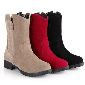 Women's Stylish Low-Heel Casual Short Boots 92074377C