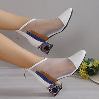 Women's Fashion Mesh Rhinestone Zipper Sandals 05042932S