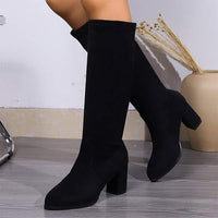 Women's Chunky High Heel Knee-High Boots 53860746C