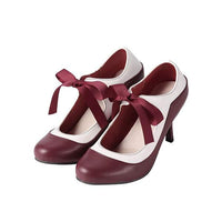 Women'S Retro Colorblock Bowknot High Heel Shoes 31267793C