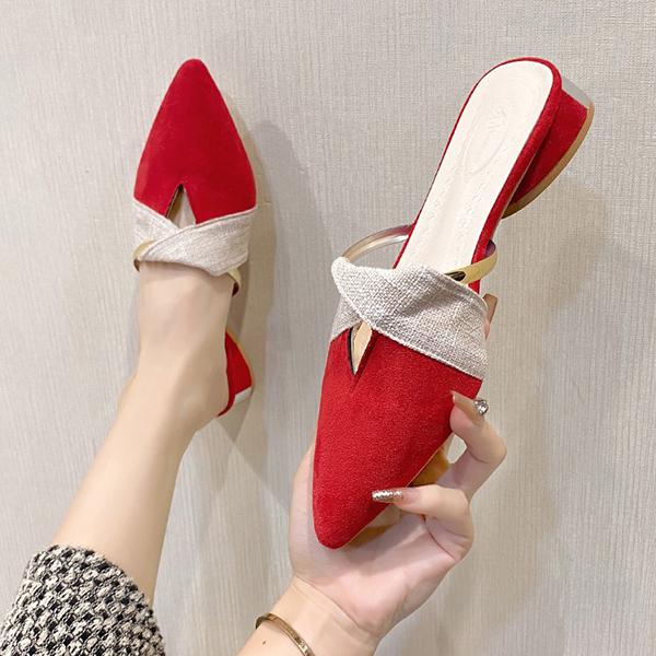 Women's Stylish Pointed Toe Casual Half Slippers 93863955S