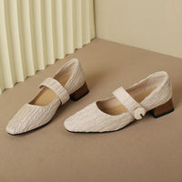 Women's Retro Square Toe Chunky Heel Mary Jane Shoes 87300958C