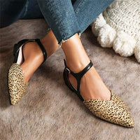Women's Buckled Flat Pointed-Toe Mule Sandals with Hollow Design 27230933C