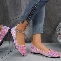 Women's Fashionable Sequined Slip-On Flats 07143243S
