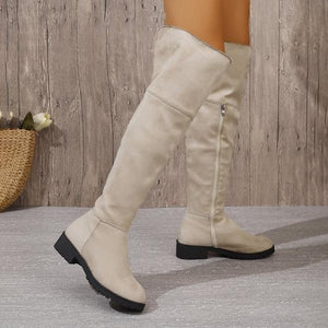 Women's Casual Zipper Flat Over-the-Knee Boots 79721249S