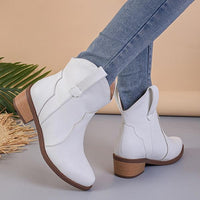 Women's Casual Simple Block Heel Short Boots 84747912S