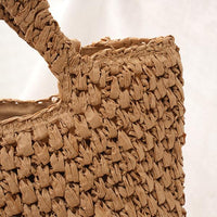 Women's Versatile Handmade Straw Shoulder Handbag 08477550C