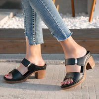 Women's Fashion Chunky High Heel Slippers 98090250C