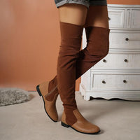 Women's Casual Simple Suede Spliced Over-the-Knee Boots 93031645S