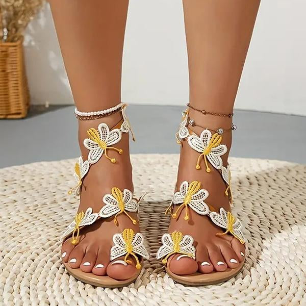 Women's Casual Bohemian Butterfly Flat Sandals 43405815S