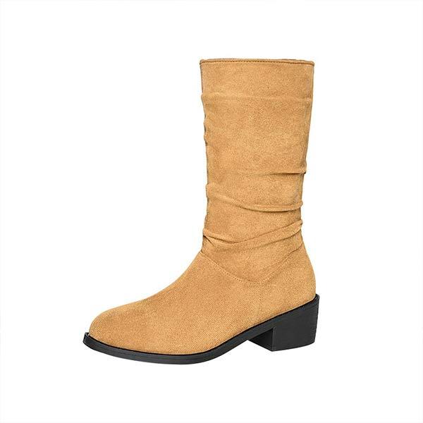 Women's mid-heel suede knee-high boots 61967333C