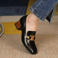 Women's Retro Elegant Horsebit Block Heel Loafers 41281210S