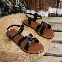Women's Casual Round Toe Buckle Flat Sandals 46369295S