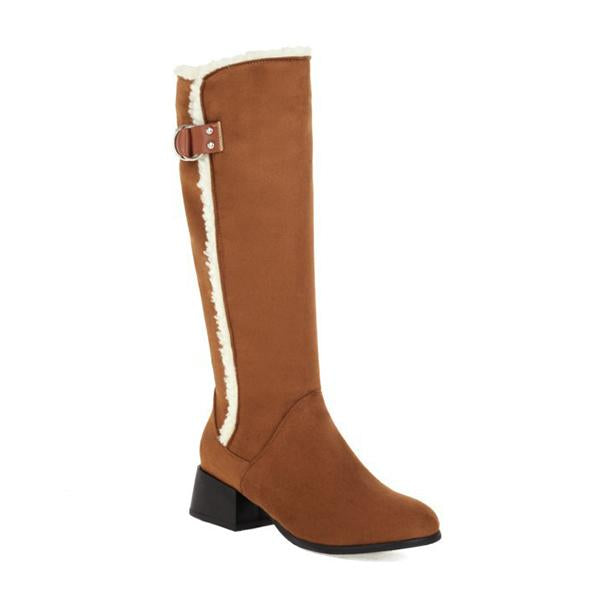 Women's Casual Vintage Raw Edge Knee-High Boots 45650660S