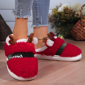 Women's Christmas Cute Antler Cotton Slippers 54478841S