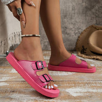 Women's Casual Couple Double Buckle Beach Slippers 04094266S