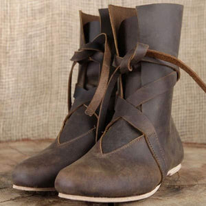 Women's Retro Flat Lace Up Boots 00480723C